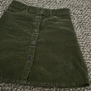 Green corduroy skirt